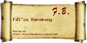 Föcs Barakony névjegykártya